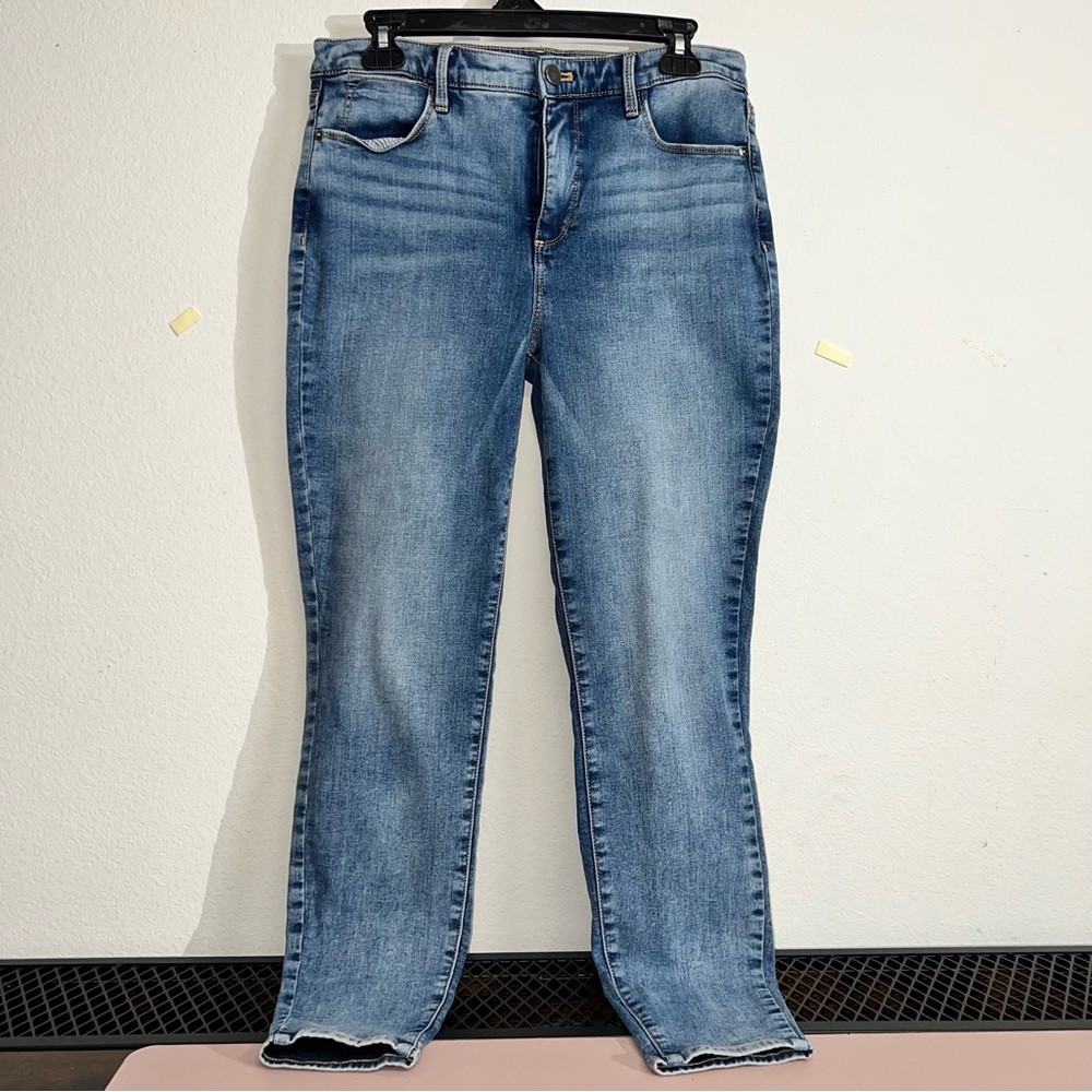 Talbots Jeans Womens 8 Blue Jegging Crop‎ Stretch Denim Cotton Blend Whiskers